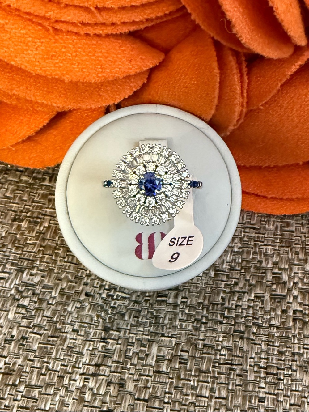 ❣️🆕Bomb Party September 2023 Feelin' Funky Sapphire Rhodium Ring RBP 6438❣️